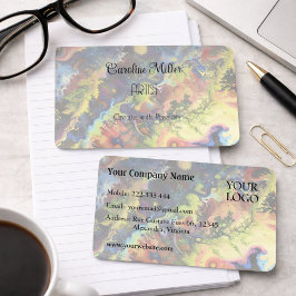 Cartão De Visita Serenidade em formas azuis de Abstrato