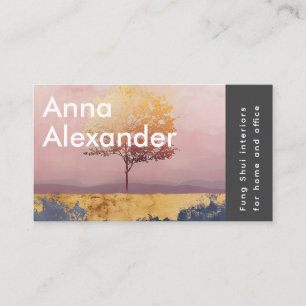 Cartão De Visita Serenidade rosa Design 6