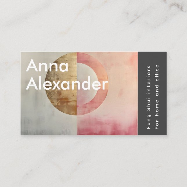 Cartão De Visita Serenidade rosa Design 7 (Frente)