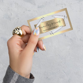 Cartão De Visita Seringa Cosmetologista Botox B12 QRCode Cinza Dour