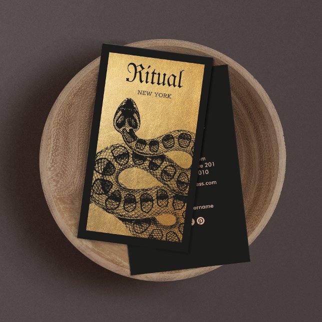 Cartão de visita Serpente Dourado (Criador carregado)