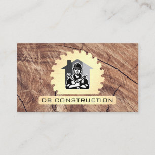 Cartão De Visita Serra Circular   Hammer Wrench   Madeira