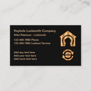 Cartão De Visita Serviço Classy Locksmith 24 horas