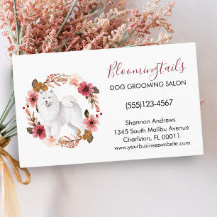 Cartão De Visita Serviço de Agrupamento de Cachorros Florais Elegan