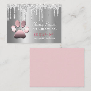 Cartão De Visita Serviço de Agrupamento de Pet de Pet do Shimmer de