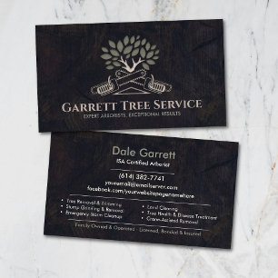 Cartão De Visita Serviço de Árvores Arborista Profissional