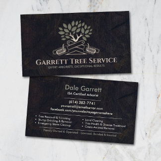 Cartão De Visita Serviço de Árvores Arborista Profissional
