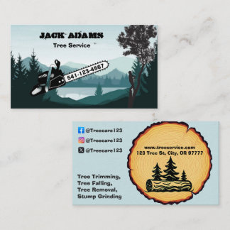 Cartão de Visita Serviço de Árvores Lumberjack