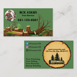 Cartão de Visita Serviço de Árvores Lumberjack