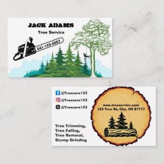 Cartão de Visita Serviço de Árvores Lumberjack
