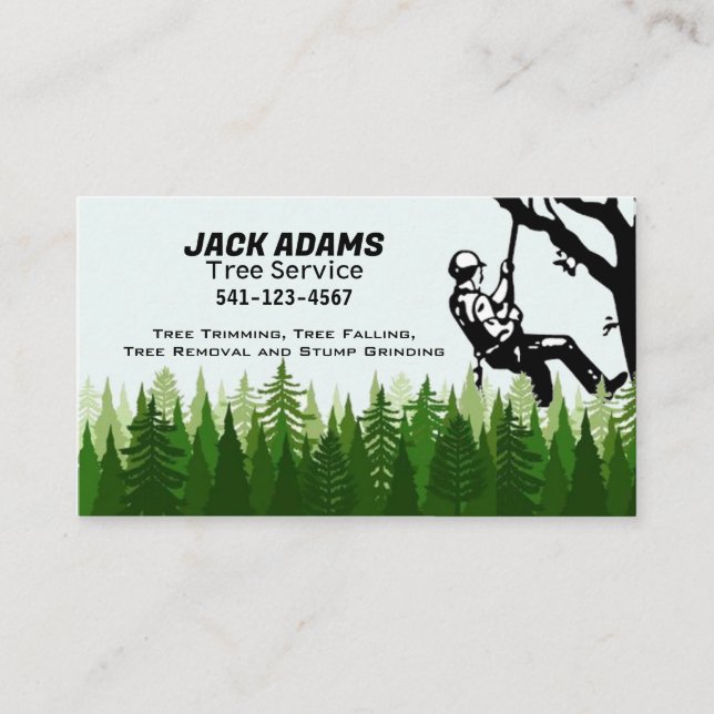 Cartão de Visita Serviço de Árvores Lumberjack (Frente)