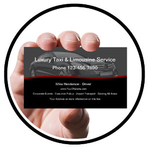 Cartão De Visita Serviço de Automóveis Limousine de Taxi Luxury