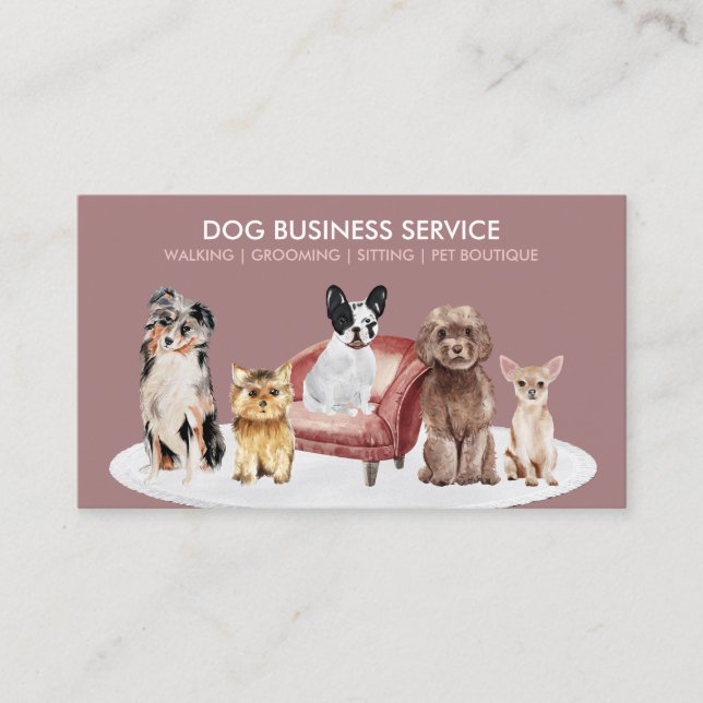 Cartão De Visita Serviço de Boutique para Cães Pequenos (Frente)