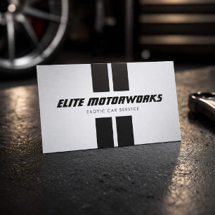 Cartão De Visita Serviço de Carros Exóticos Listras de Corrida Cinz