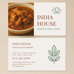 Cartão De Visita Serviço de Catering de Restaurante Indiano Foto