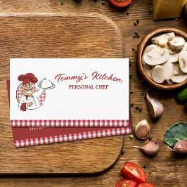 Cartão De Visita Serviço de Comida de Chef Pessoal Profissional