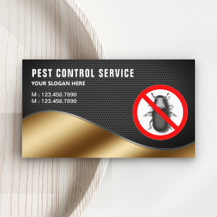 Cartão De Visita Serviço de Controle de Pragas Black Mesh Gold