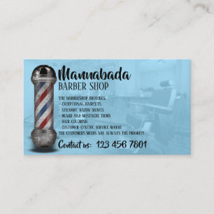Cartão De Visita Serviço de Corte de Cabelo e Barba na Barbearia Az
