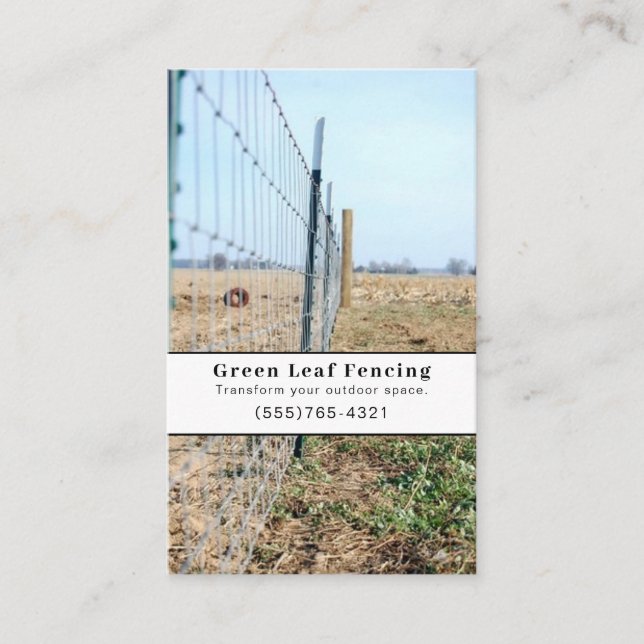 Cartão De Visita Serviço de esgrima e paisagismo (Frente)