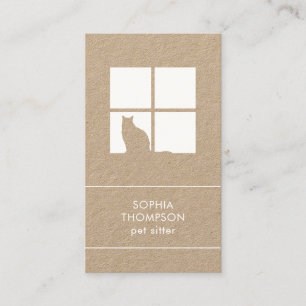 Cartão De Visita Serviço de Horário de Pet Sitting Kraft Vertical