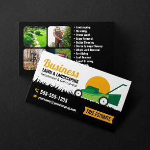 Cartão De Visita Serviço de Jardim e Paisagismo Green Orange Lawnca