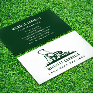 Cartão De Visita Serviço de Jardim Simples Moderno Verde e Branco