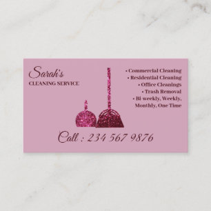 Cartão De Visita Serviço de Limpeza Casa Pink Maid