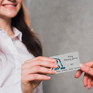 Cartão De Visita Serviço de Limpeza Clássica com Cinza Limpadora 