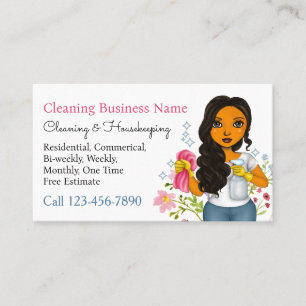 Cartão De Visita Serviço de Limpeza de Agregados Domésticos Maid Fl