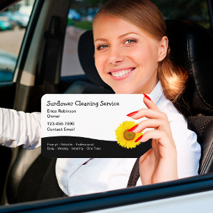 Cartão De Visita Serviço de Limpeza de Câmara de Sunflower Theme