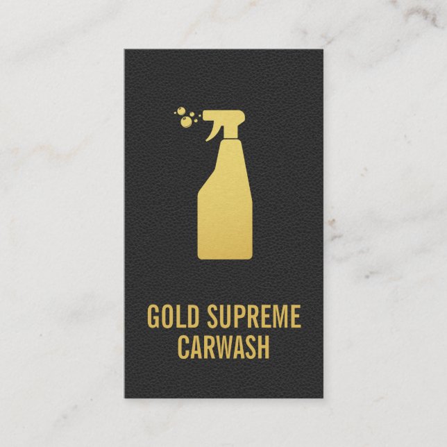 Cartão De Visita Serviço de Limpeza de Carros | Contexto do couro (Frente)