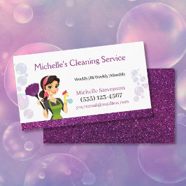 Cartão De Visita Serviço de Limpeza de Casa Maid