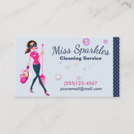 Cartão De Visita Serviço de limpeza de casas de bonecas Trendy