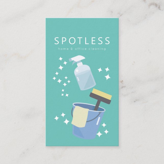 Cartão De Visita Serviço de Limpeza de Garrafas e Baldes (Frente)