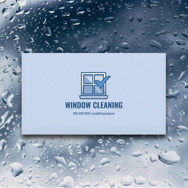 Cartão De Visita Serviço de Limpeza de Janelas (Window Cleaning Service Business Card)
