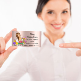 Cartão De Visita Serviço de Limpeza de Sala Clássica Maid Modern