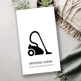 CARTÃO DE VISITA SERVIÇO DE LIMPEZA DE VÁCUO BRANCO SIMPLES E BRANC