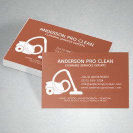 Cartão De Visita Serviço de Limpeza do Home & Office Pro Terracotta