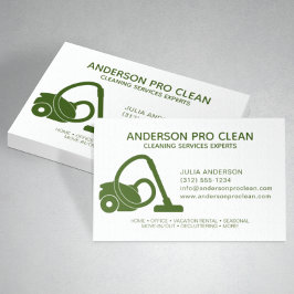 Cartão De Visita Serviço de Limpeza do Home & Office Pro Verde