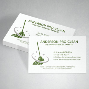 Cartão De Visita Serviço de Limpeza do Home & Office Pro Verde