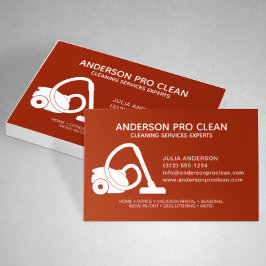 Cartão De Visita Serviço de Limpeza do Home & Office Pro Vermelho
