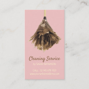 Cartão De Visita serviço de limpeza Pink Yellow empregada limpeza