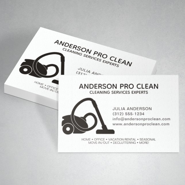 Cartão De Visita Serviço de Limpeza Profissional de Casa e Escritór (Criador carregado)