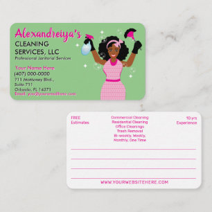 Cartão De Visita Serviço de Limpeza Profissional/Serviço Domésti