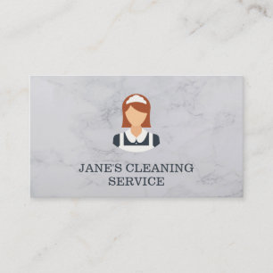 Cartão De Visita Serviço de Limpeza  Serviço Maid  Marble