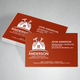 Cartão De Visita Serviço de Manutenção de Reparo Doméstico Moderno 