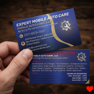 Cartão De Visita Serviço de mecânica personalizado Reparo de ar c