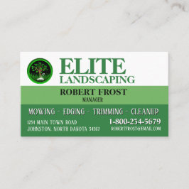 Cartão De Visita Serviço de Paisagismo Tons de Verde