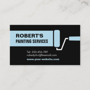 Cartão De Visita Serviço de pintura de pincel de tinta azul do cil