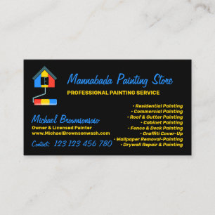 Cartão De Visita Serviço de Pintura Decoração Profissional Moderna